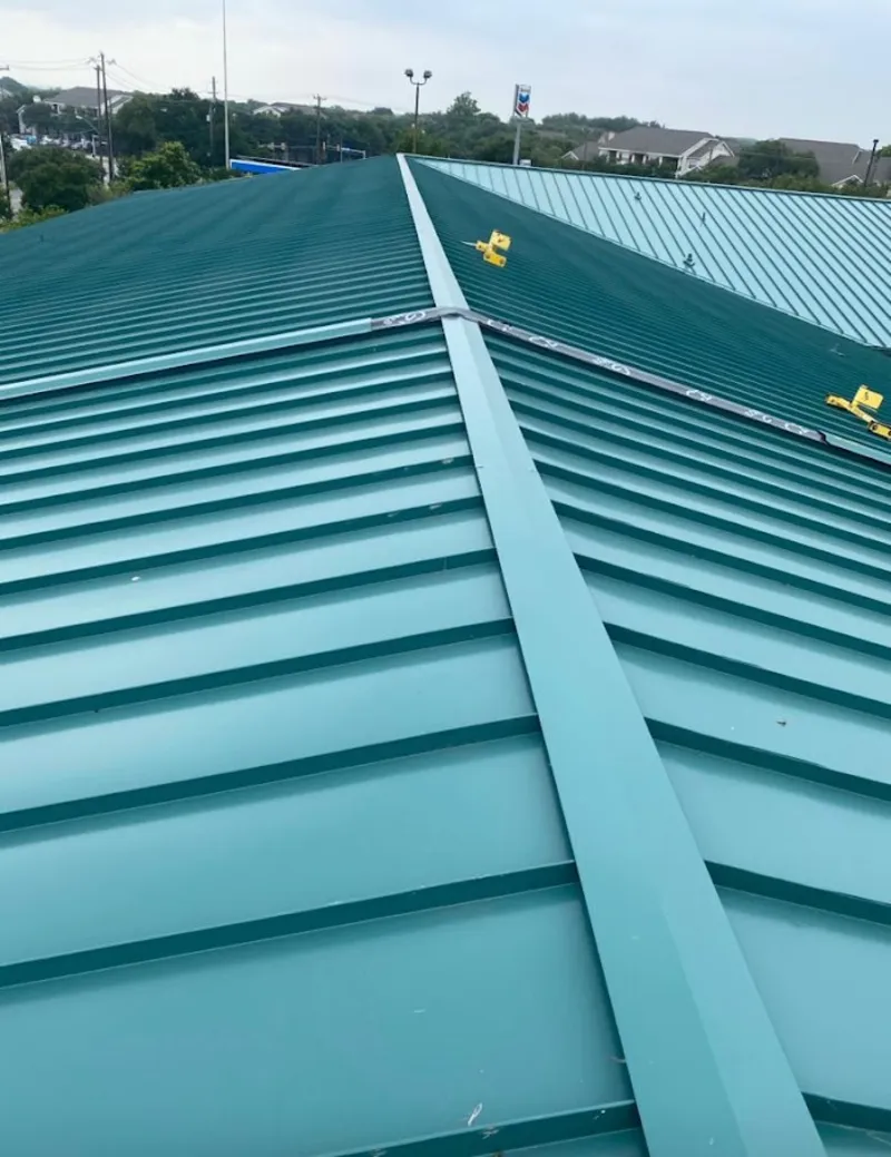 Green commercial metal roof ridge and valley for Metal Roof Repair in Limerick